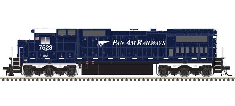 Atlas HO GE DASH 8-40C w/Front Ditch Lights - ESU LokSound & DCC - Master(R) Gold -- Pan Am #7585 (dark blue, black)