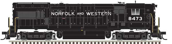 Atlas HO GE U30B High Nose - LokSound and DCC - Master(R) Gold -- Norfolk & Western #8475 (blue, white)