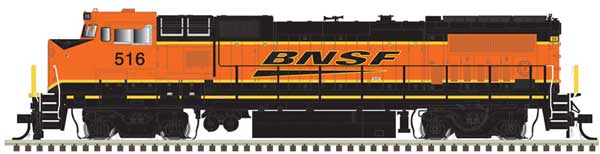 Atlas HO GE Dash 8-40BW - LokSound and DCC - Master(R) Gold -- BNSF Railway #516 (Wabtec Rebuild, orange, black, Wedge Logo)