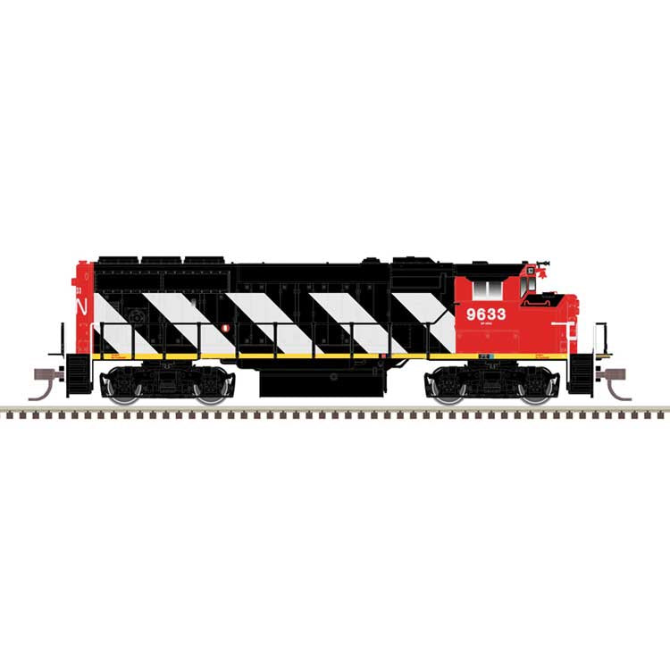 Atlas HO GMD GP40-2W CN Version - ESU LokSound and DCC - Master(R) -- Canadian National (CN) #9638 (black, white, red, Zebra Stripes)