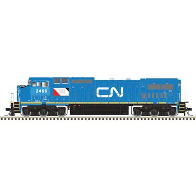 Atlas HO GE Dash 8-40CW - Standard DC - Master(R) Silver -- Canadian National IC #2466 (blue, white, black)