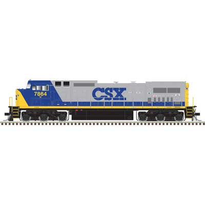 Atlas HO GE Dash 8-40CW - Standard DC - Master(R) Silver -- CSX #7864 (YN2, blue, gray, yellow)