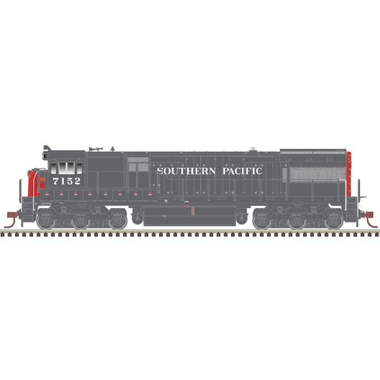 Atlas HO GE U28C - LokSound and DCC - Master(R) Gold -- Southern Pacific(SP)  #7156 (gray, red)