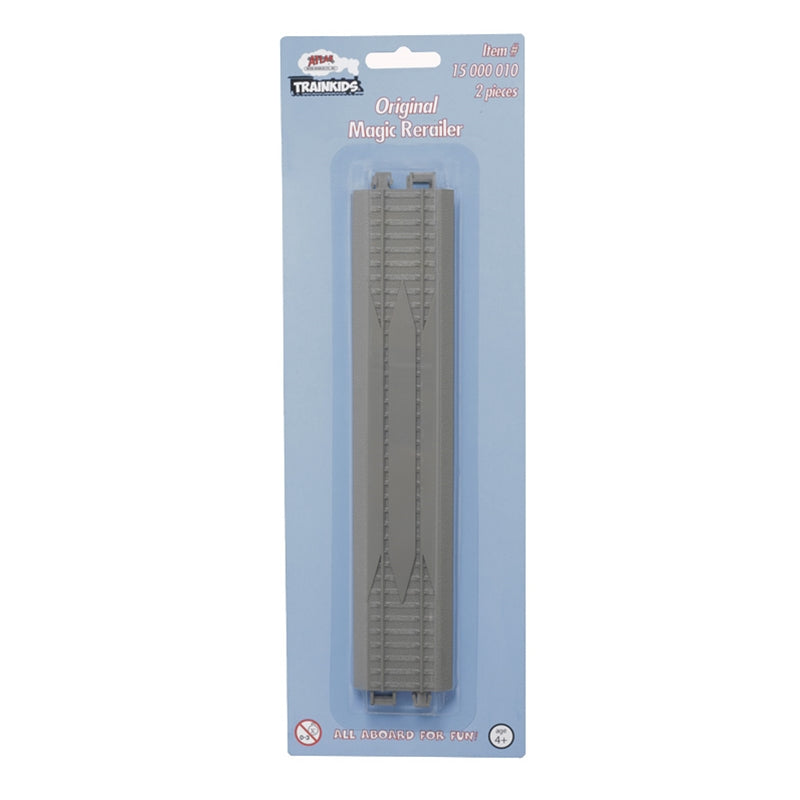 Atlas Trainkids - Straight Rerailer - Trainkids -- Gray pkg(2) - ATL15000010