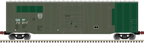 Atlas HO NSC 5111 50' Plug-Door Boxcar - Ready to Run -- Quebec Gatineau 75117 (green, white) - ATL20006080
