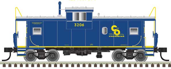 Atlas HO Extended-Vision Caboose - Ready to Run - Master(R) -- Chesapeake & Ohio 3206 (blue, yellow, Progress Logo) - ATL20006219