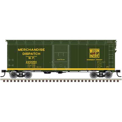 Atlas 1937 AAR 40' Boxcar - Kit -- Western Pacific 220106 (Merchandise Service, green, yellow) - ATL20006262