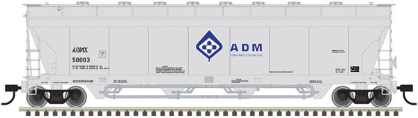 Atlas Pressureaide Centerflow Hopper - Ready to Run - Master(R) -- Archer-Daniels-Midland 50003 (gray, blue, Molecule Logo) - ATL20006266