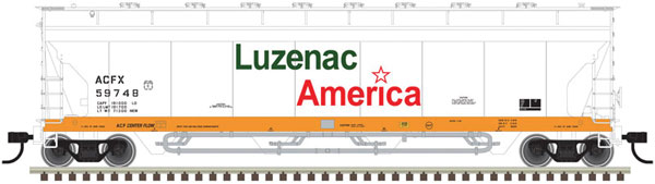Atlas Pressureaide Centerflow Hopper - Ready to Run - Master(R) -- Luzenac America 59762 (green, orange, white) - ATL20006274