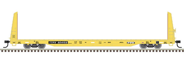 Atlas 62' Bulkhead Flatcar - Ready to Run -- TTX 804019 (yellow, black) - ATL20006444