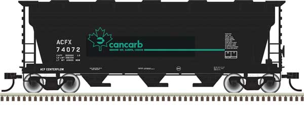 Atlas ACF 3560 Covered Hopper - Ready to Run -- Cancarb ACFX 74072 (black, blue) - ATL20006500