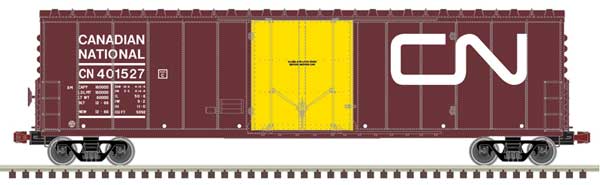 Atlas HO NSC 50' Newsprint Plug-Door Boxcar - Ready to Run -- Canadian National #401631 (Boxcar Red, yellow, Yellow Door; Noodle Logo)