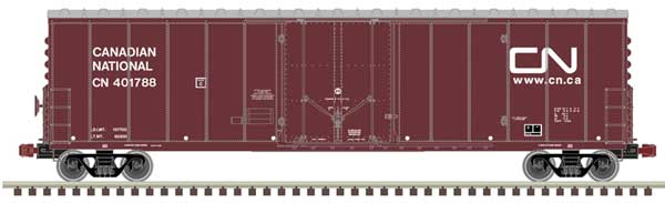 Atlas HO NSC 50' Newsprint Plug-Door Boxcar - Ready to Run -- Canadian National 401788 (Boxcar Red, white, Website Logo)