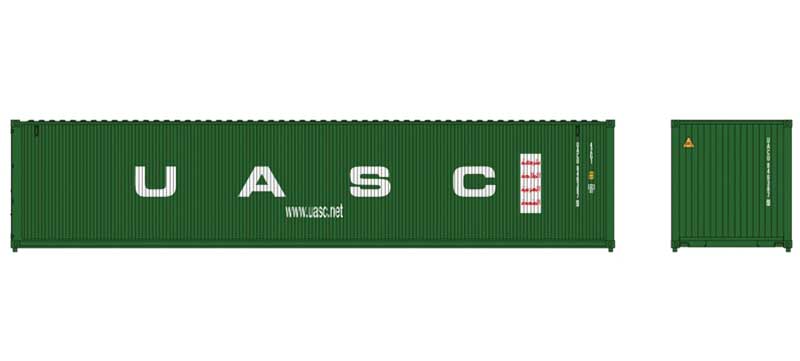 Atlas HO 40' Standard-Height Container 3-Pack - Assembled -- United Arab Shipping Co. UACU Set 1 (green) - ATL20006547