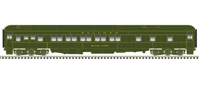 Atlas HO Pullman Heavyweight Plan 3973 10-1-1 Sleeper - Ready to Run -- Atlas HO Pullman Island Peer (Atlas HO Pullman Green 5068C)