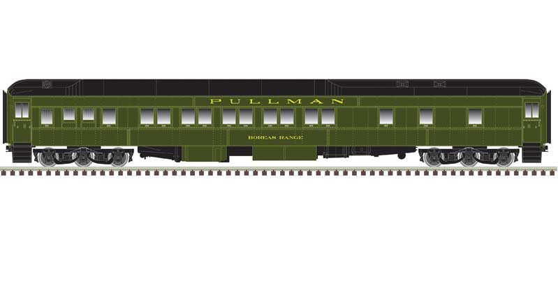 Atlas HO Pullman Heavyweight Plan 3973 10-1-1 Sleeper - Ready to Run -- Atlas HO Pullman Boreas Range (Atlas HO Pullman Green, black)