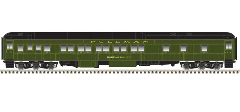 Atlas HO Pullman Heavyweight Plan 3973 10-1-1 Sleeper - Ready to Run -- Atlas HO Pullman MacIntyre Range (Atlas HO Pullman Green, black)