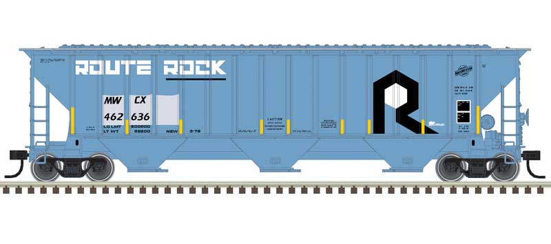 Atlas HO Thrall 4750 Covered Hopper - Ready to Run -- Midwest Railcar 462636 (Ex-Rock, blue, white, black)
