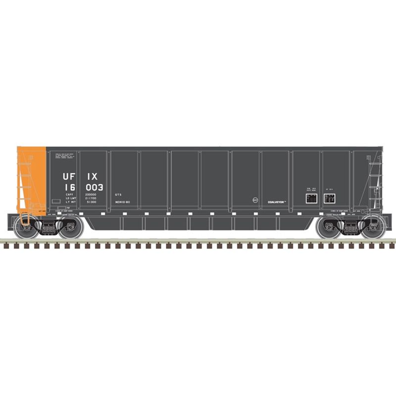 Atlas Coalveyor Bathtub Gondola - Ready to Run - Master(R) -- Utility Fuels UFIX 16003 (black, orange) - ATL20006702