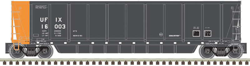 Atlas Coalveyor Bathtub Gondola - Ready to Run - Master(R) -- Utility Fuels UFIX 16010 (black, orange) - ATL20006703