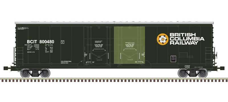 Atlas Evans 53' Double Plug-Door Boxcar - Master(R) -- British Columbia 800456 (green, yellow) - ATL20006769