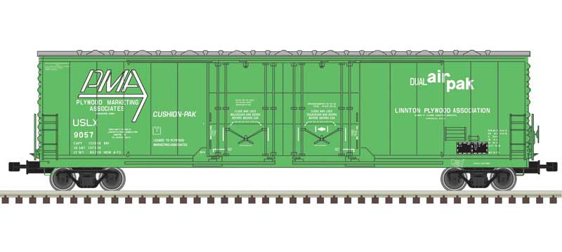 Atlas Evans 53' Double Plug-Door Boxcar - Master(R) -- Plywood Marketing Associates 9040 (teal, white) - ATL20006779