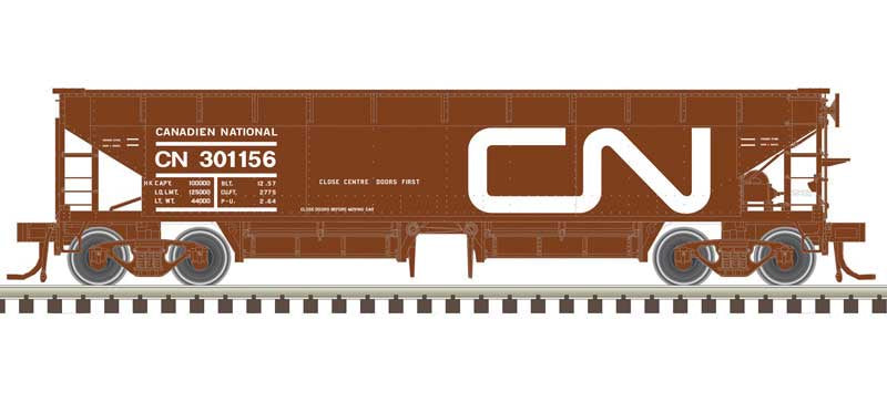 Atlas HO 70-Ton Hart Ballast Car 3-Pack - Ready to Run - Master(R) -- Canadian National 301218, 301244, 301263 (Boxcar Red, white)