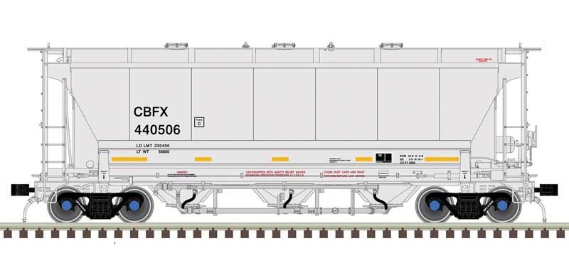 Trinity 3230 3-Bay Covered Hopper - Ready to Run - Master(R) Plus -- CIT Group CBFX 440522 (gray, black)