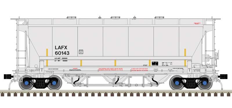 Trinity 3230 3-Bay Covered Hopper - Ready to Run - Master(R) Plus -- LaFarge North America LAFX 60164 (gray, black)