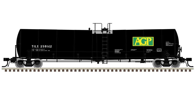 Atlas HO Trinity 25,500-Gallon Tank Car - Ready to Run - Master(R) -- AGP TILX #250123 (black, green, yellow)