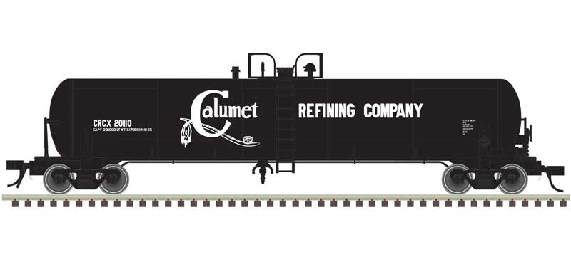 Atlas HO GATX 20,700-Gallon Tank Car - Ready to Run - Master(R) -- Calumet Refining Company CRCX #11832 (black, white)