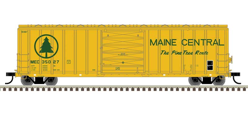 Atlas HO Berwick 50' Boxcar - Ready to Run - Master(R) -- Maine Central #35035 (Harvest Gold, green)