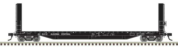 Atlas HO 51'6" Bulkhead Flatcar - Ready to Run - Master(R) -- Algoma Central #2424 (black, white)