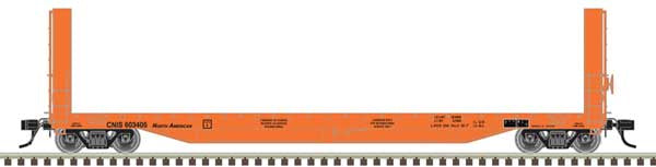 Atlas HO 51'6" Bulkhead Flatcar - Ready to Run - Master(R) -- Canadian National #603417 (orange, black, International Service)