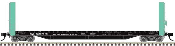 Atlas HO 51'6" Bulkhead Flatcar - Ready to Run - Master(R) -- Duluth, Winnipeg and Pacific Railway #605007 (light green, black)