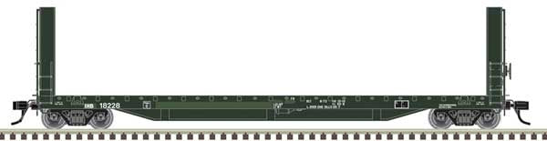 Atlas HO 51'6" Bulkhead Flatcar - Ready to Run - Master(R) -- Indiana Harbor Belt #18228 (black, white)