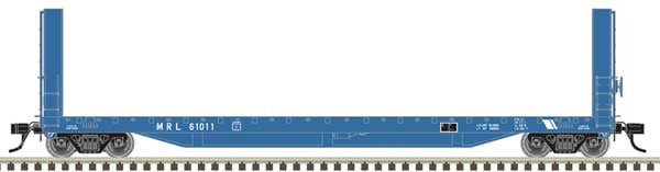 Atlas HO 51'6" Bulkhead Flatcar - Ready to Run - Master(R) -- Montana Rail Link #61011 (blue, white)
