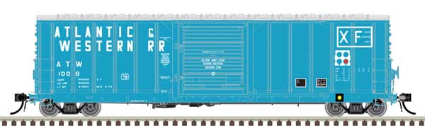 CNCF 5000 50' Boxcar - Ready to Run - Master(R) -- Atlantic & Western #1008 (blue, white)
