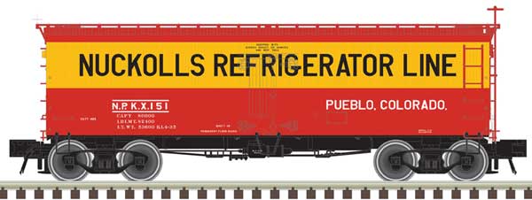 Atlas HO 36' Wood Reefer - Ready to Run - Master(R) -- Nuckoll's #151 (red, yellow)