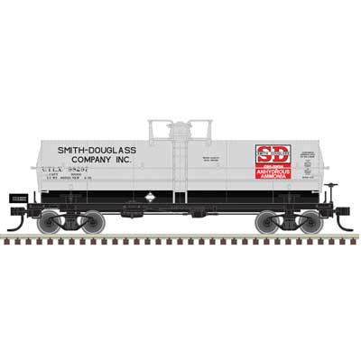 Atlas HO 11,000-Gallon Tank Car w/Platform - Ready to Run - Master(R) -- Smith Douglass UTLX #96941 (gray, black, red)