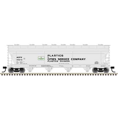 Atlas HO ACF 5250 Covered Hopper - Ready to Run - Master(R) Plus -- Cities Service Company #54876 (gray, black, green)