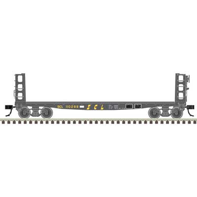 Atlas HO 42' Pulpwood Flatcar with Load - Ready to Run -- Seaboard Coast Line #110288 (black, yellow)