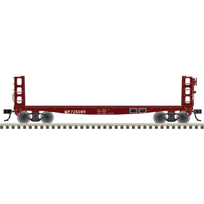 Atlas HO 42' Pulpwood Flatcar with Load - Ready to Run -- Missouri Pacific #726089 (Boxcar Red)