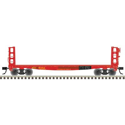 Atlas HO 42' Pulpwood Flatcar with Load - Ready to Run -- Maine Central #8052 (red)
