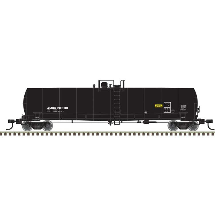 Atlas HO ACF 23,500-Gallon Tank Car - Ready to Run - Master(R) -- Amoco AMOX #23930 (black, Reporting Marks Only)