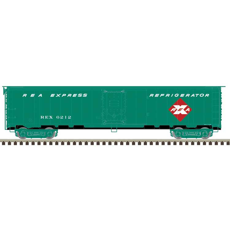 Atlas HO ACF/REA Steel Express Reefer - Ready to Run - Master(R) -- Railway Express Agency #6212 (Late 1960s, green, white, red)
