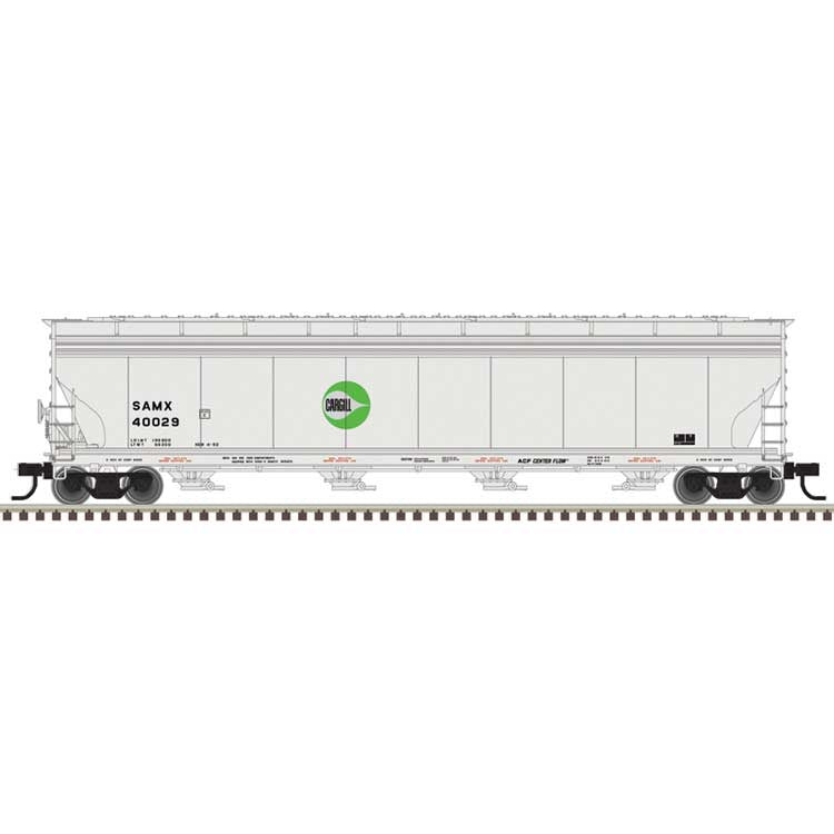 Atlas HO ACF 5748 4-Bay Covered Hopper - Ready to Run - Master(R) -- Cargill SAMX #40029 (gray, green, black)