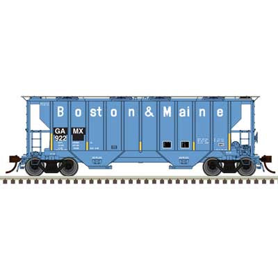 Atlas HO Portec 3000 2-Bay Covered Hopper - Ready to Run - Master(R) -- General American de Mexico GAMX #918 (Ex-B&M, blue, white, yellow stripes)