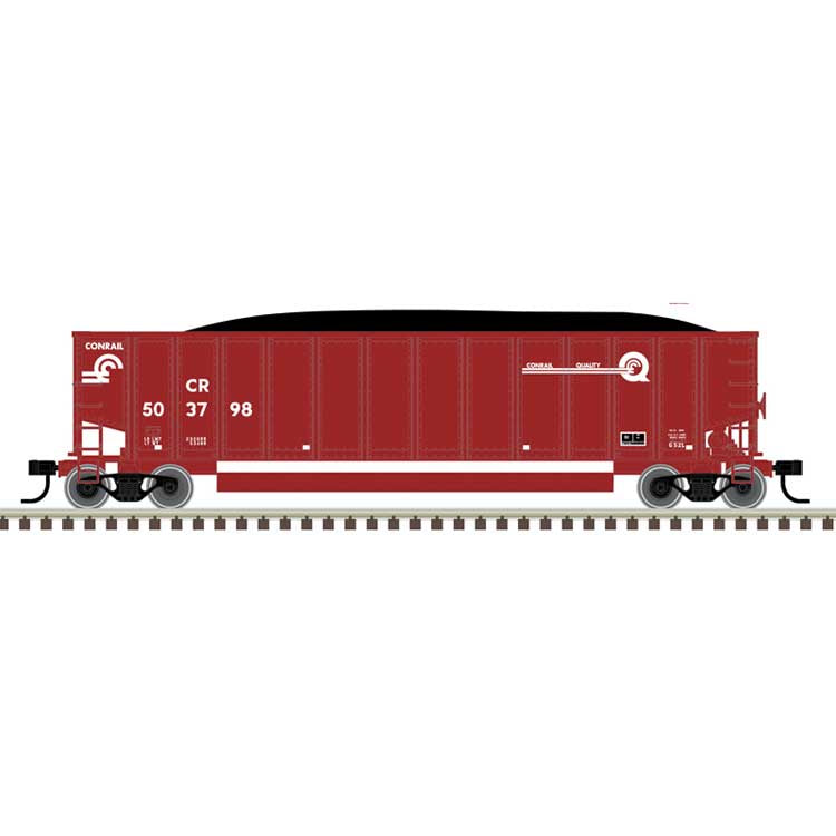 Atlas HO Aluminum Coal Gondola - Ready to Run -- Conrail #504158 (Boxcar Red, Quality Logo)