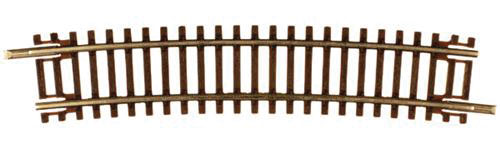 Atlas Code 55 Track w/Nickel-Silver Rail & Brown Ties -- 16-1/4" Radius Half Curve pkg(6) - ATL2021